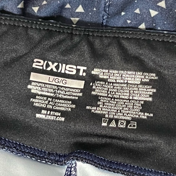 2(X)ist Leggings Women Large Blue Geometric Print Pull On Active Mesh Hem Bottom - Picture 2 of 10